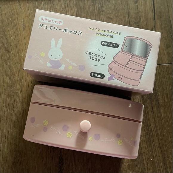 MIFFY-Imported (NWT) Pink Jewelry Box With Drawer & Mirror - Picture 3 of 13